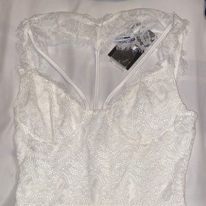 White lace minidress